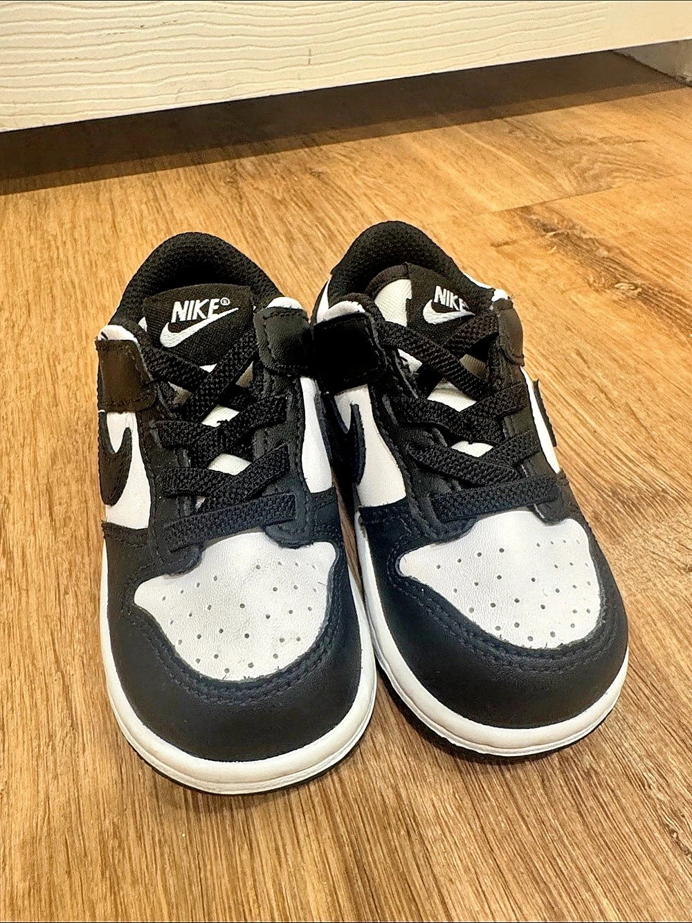 Nike Dunk Low Retro PS "Panda" Black & White Sneakers - baby 6c